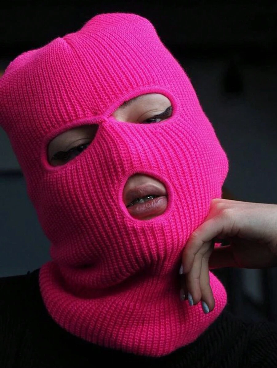 1buc tricot hip hop la modă unisex cu 3 găuri, pălărie caldă de iarnă pentru uzura zilnică Halloween craniu schelet