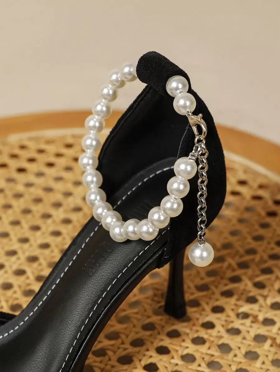 Pearl Chain Buckle Strap, Applicable For Women's Shoes, Sandals, Clothes, Bags, And Accessories