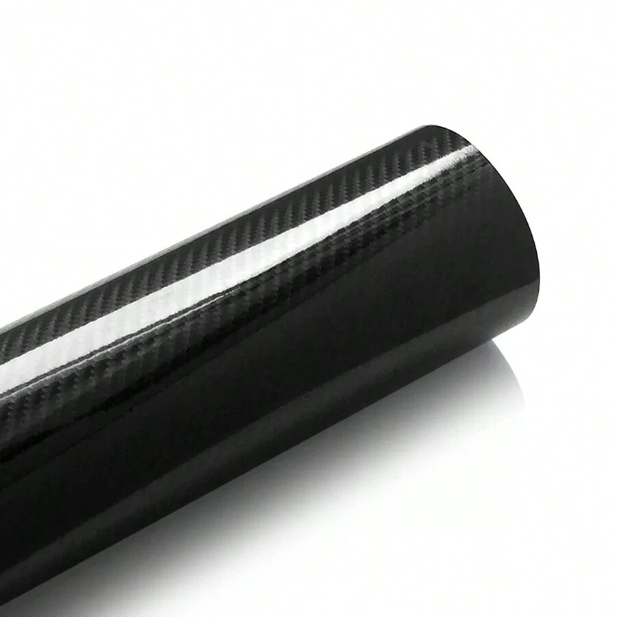 1 Rolle 5d Kohlenstofffaser Vinyl Aufkleber Für Verpackung, Motorrad, Tablet Und Laptop - Schwarz