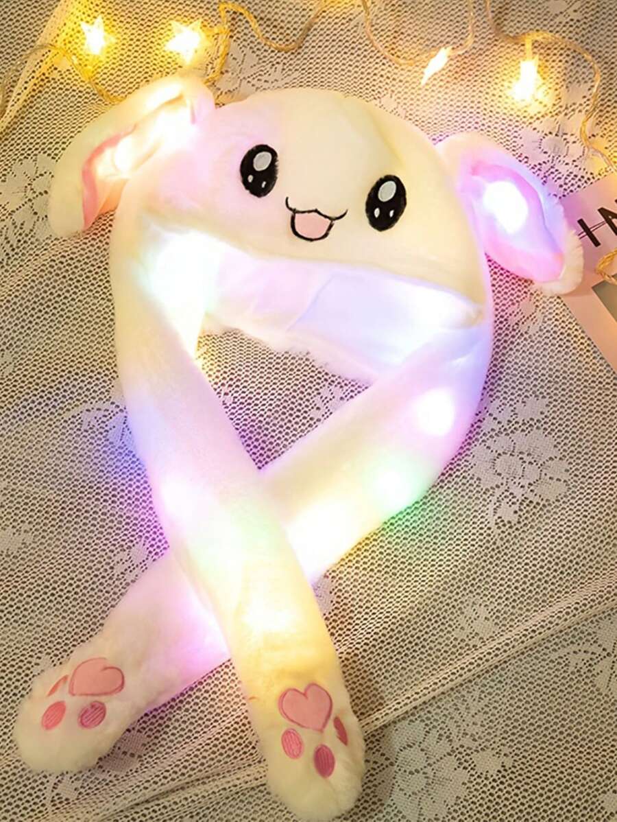 Led Sombrero De Conejo De Peluche En Movimiento Brillante, Divertido Sombrero De Orejas De Conejo En Movimiento Brillante, Gorra De Sombrero De Conejito Para El De Cosplay, Vacaciones De Navidad Regalo