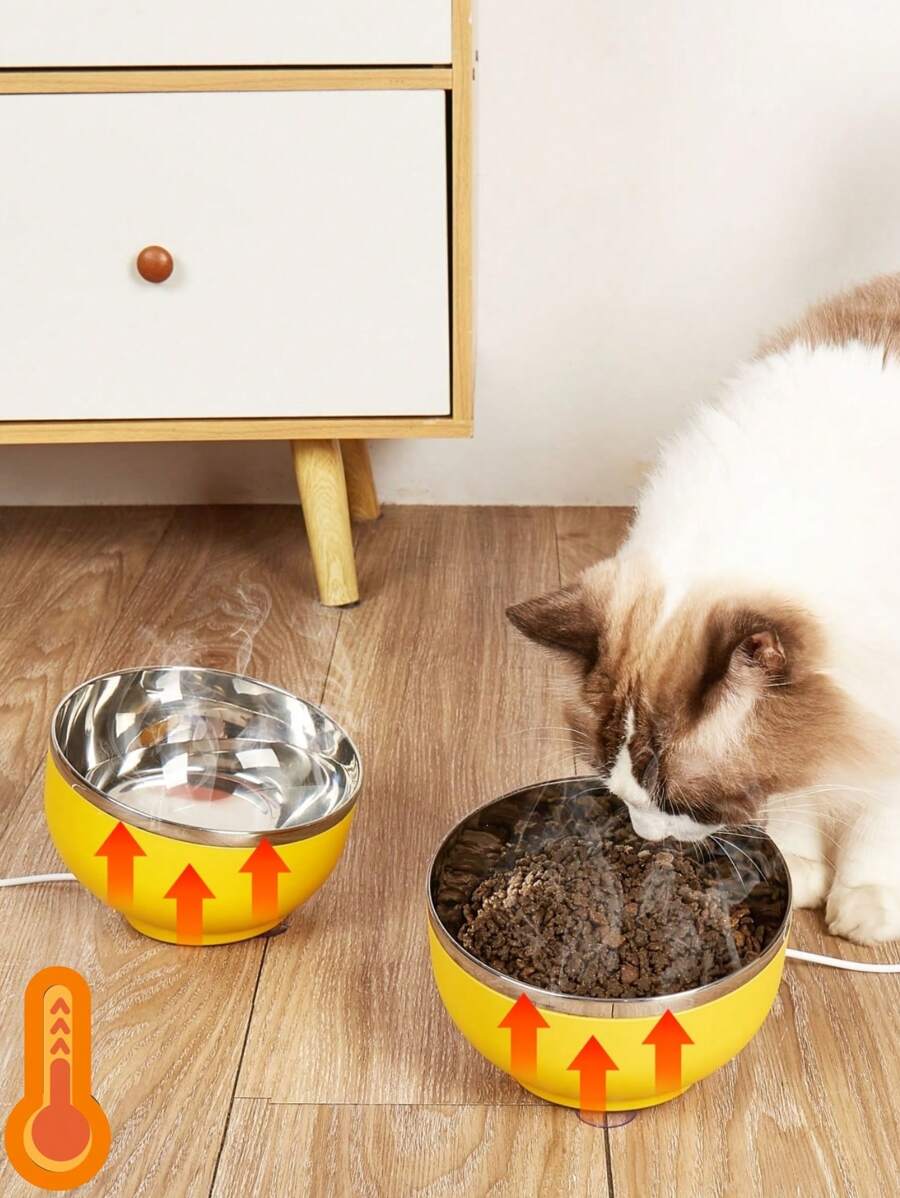 1pc USB Constant Temperature Heating Bowl 450ml Cat/Dog Lover Gift And Dog/Cat Mom Love Cat Lover Gift And Cat Mom Love And Dog Lover Gift And Dog Mom Love Drinking Water Bowl,Suitable For Cat Lover Gift And Cat Mom Loves And Dog Lover Gift And Dog Mom Loves To Thaw Food And Winter Food Heating ,No Shift Will Not Upset, USB Style,No Adapter