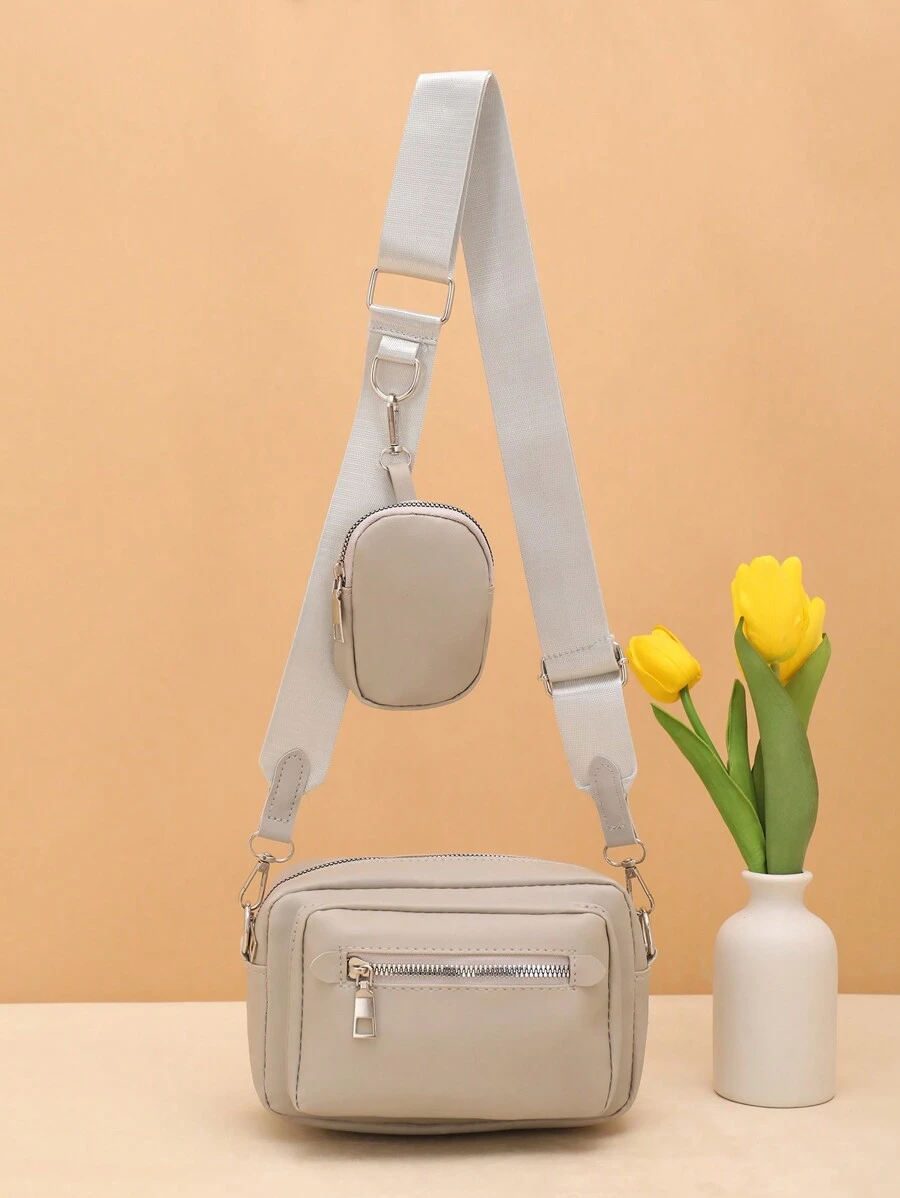 New Women's Bag Simple Casual Two-Piece Shoulder Bag Fashion Crossbody Bag Retro PU Soft Leather Feeling Women's Oblique Shoulder Bag