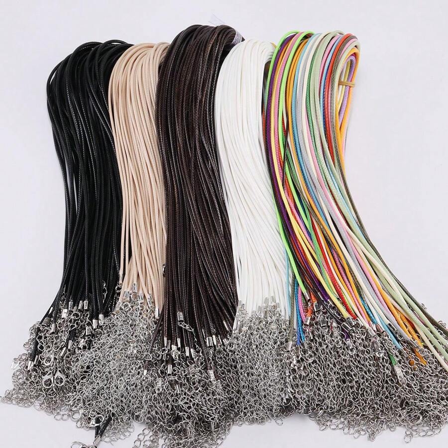 10pcs 1.5mm Leather Wax Cord Necklace With Lobster Clasp For Jewelry Making Diy Bracelet And Necklace