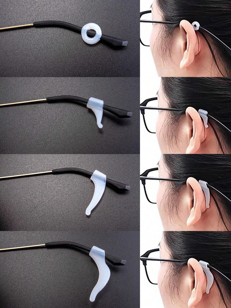 4 Pairs Of Non-Slip Silicone Glasses Covers, Glasses Legs To Prevent Falling Off, Fixed Ear Hook Holders, Glasses Accessories, Suitable For Sports Learning And Daily Wear Glasses Accessories For Women