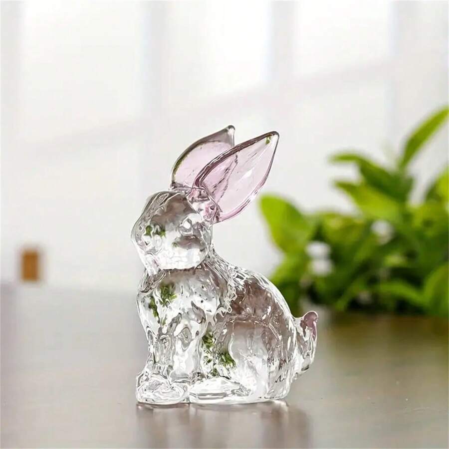 1pc, Crystal Rabbit, Animal Ornaments Table Decorations Desk Craft Decor Transparent Bunny Artwork Gift, Teacher Appreciation Gifts, Graduation For Teacher Birthday