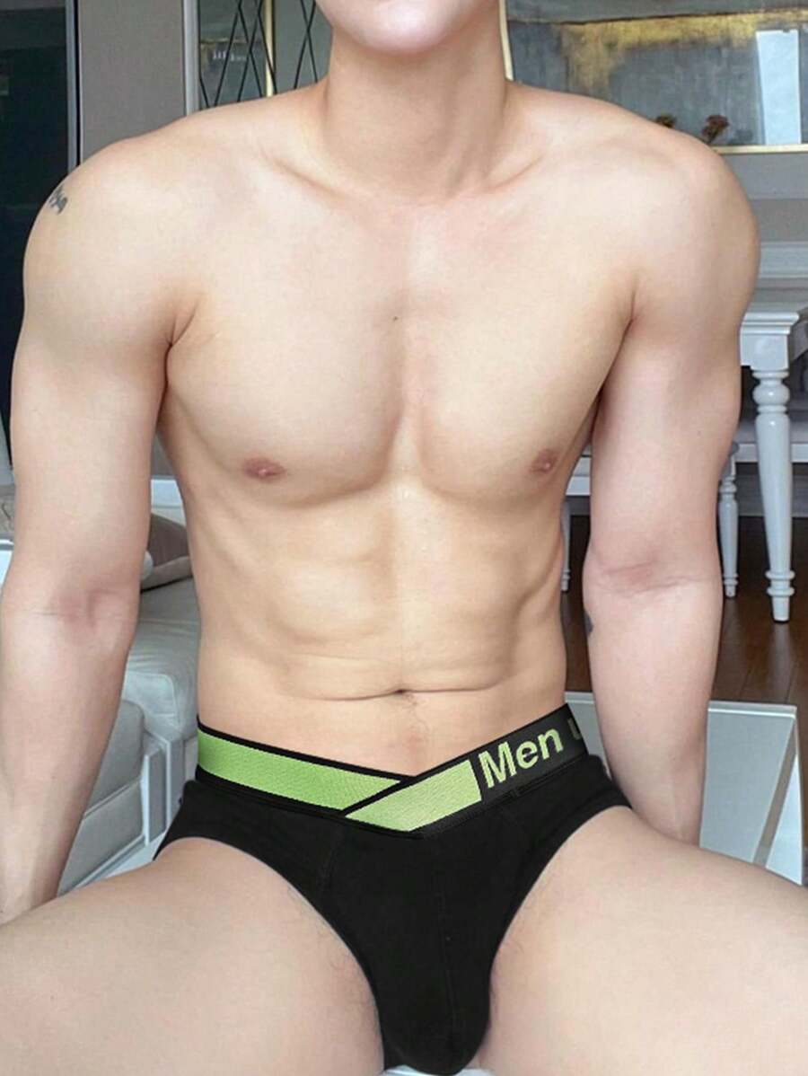 1pc Sexy V Belt Men's Briefs Modal Comfortable Breathable Low Waist Sports Fitness Butt Lift Fashion Men's Underwear