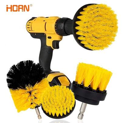 3pcs Drill Brush Set, Power Scrubber Wash Cleaning Brushes Tool Kit, Drill Brush For Grout Floor Tub Shower Tile Bathroom Kitchen Surface,Electric Drill Brush Set Power Scrubber Wash Cleaning Brushes Tool Kit For Clean Car Wheel Tire Glass Windows,Tool Accessories