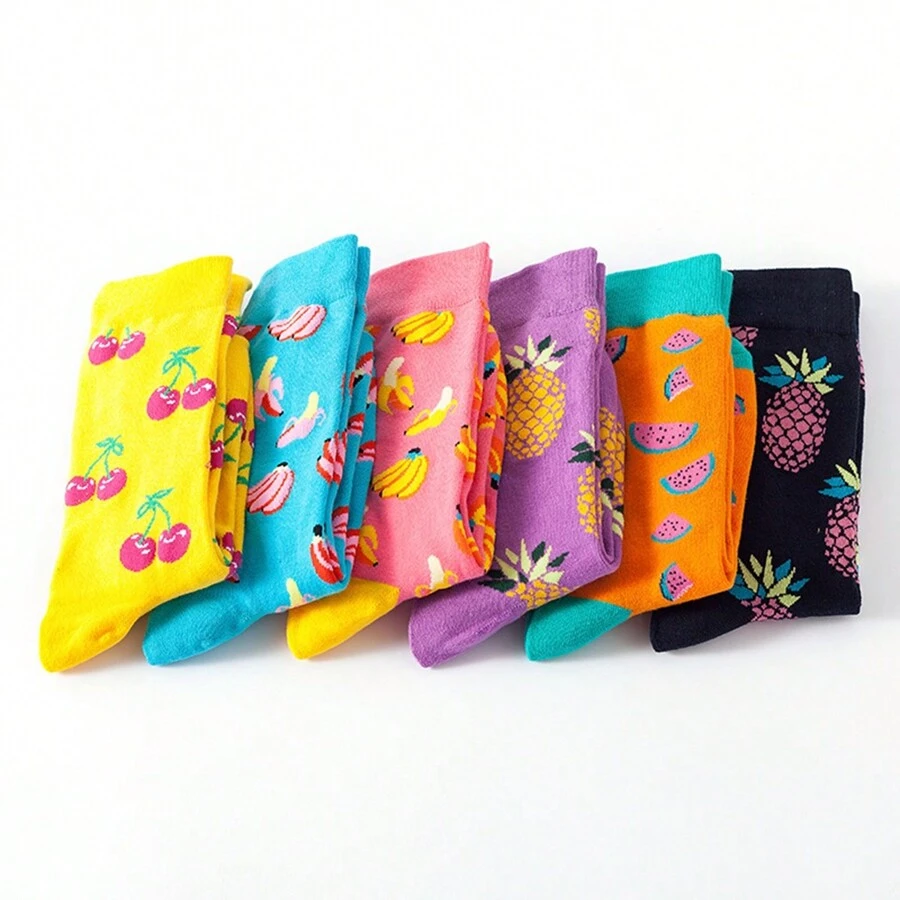 6 Pairs Of New Mid-Tube Socks For Men Europe And The United States Ins Style Autumn And Winter Popular Socks