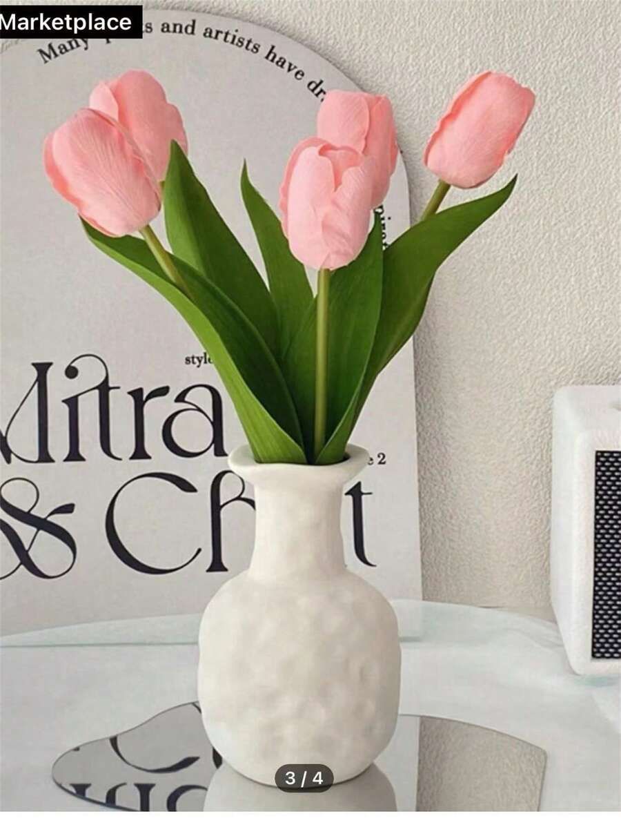 Florero De Plástico Con Forma De Calabaza Blanca Para Decoración Del Hogar, 1 Unidad