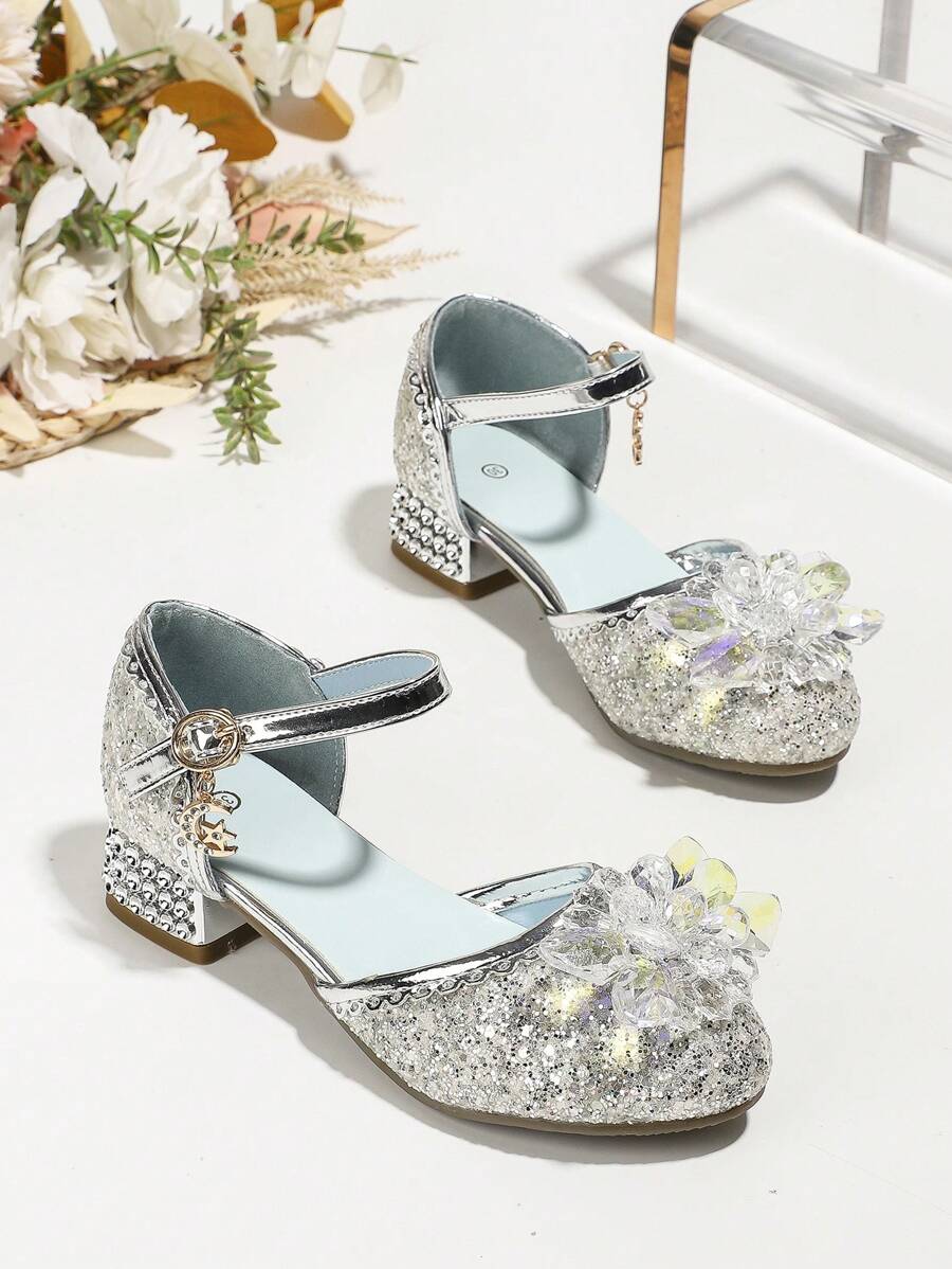 Mädchen High Heel Sandalen, Modische Tanzende Kristallschuhe Für Mädchen
