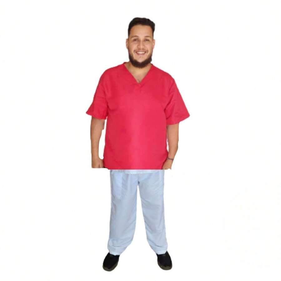 Roupa Ração Umbanda/Candomblé Masculino Conjunto 2 Peças Ração Bata + Calça