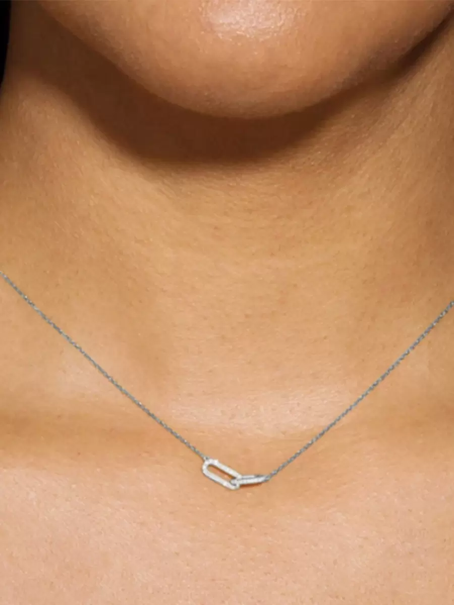 1 pieza Collar de plata 925 con entrelazado. Collar de plata para mujeres, decoración única.