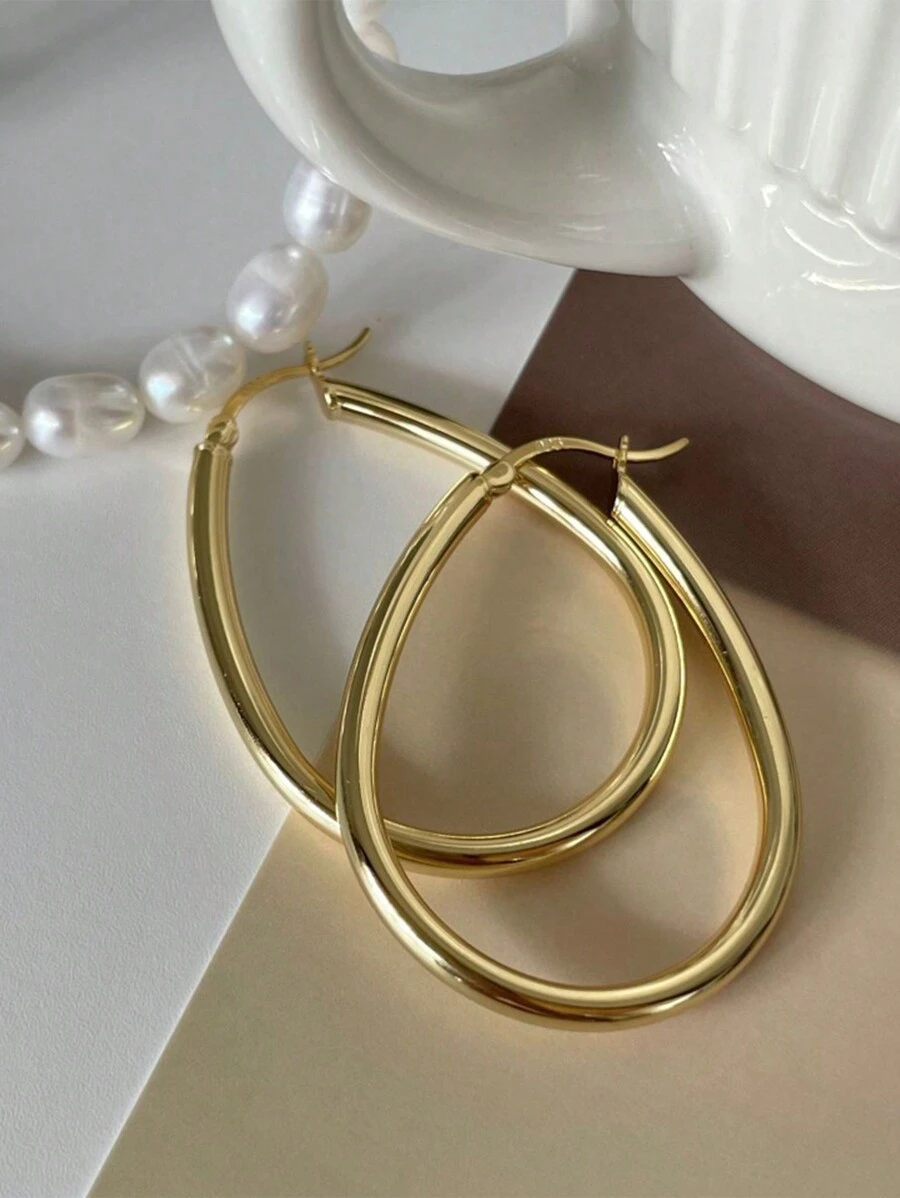 1 par de brincos de pingente de lágrima vazada em prata S925 com design exclusivo, Minimalista, Elegante e Versátil para mulheres, perfeito como presente de aniversário e uso diário para as melhores amigas em feriados.