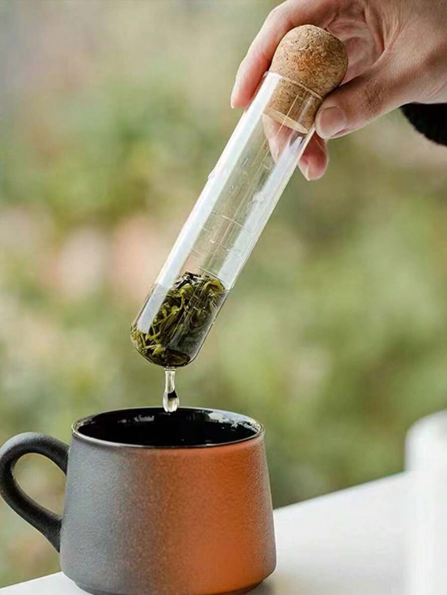 Infusor y filtro de té de vidrio transparente resistente al calor con diseño de tubo de ensayo, nuevo y popular filtro de té para preparar té, de vuelta a la escuela