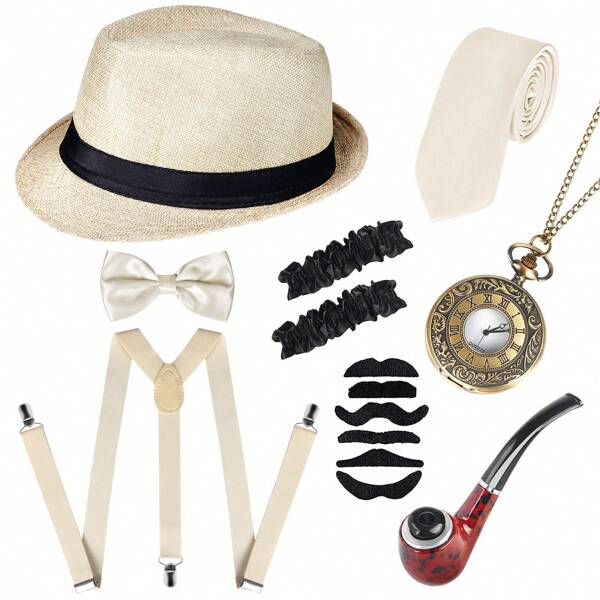 14Pcs 1920s Mens Gatsby Costume Accessories Set For Costome SHEIN USA