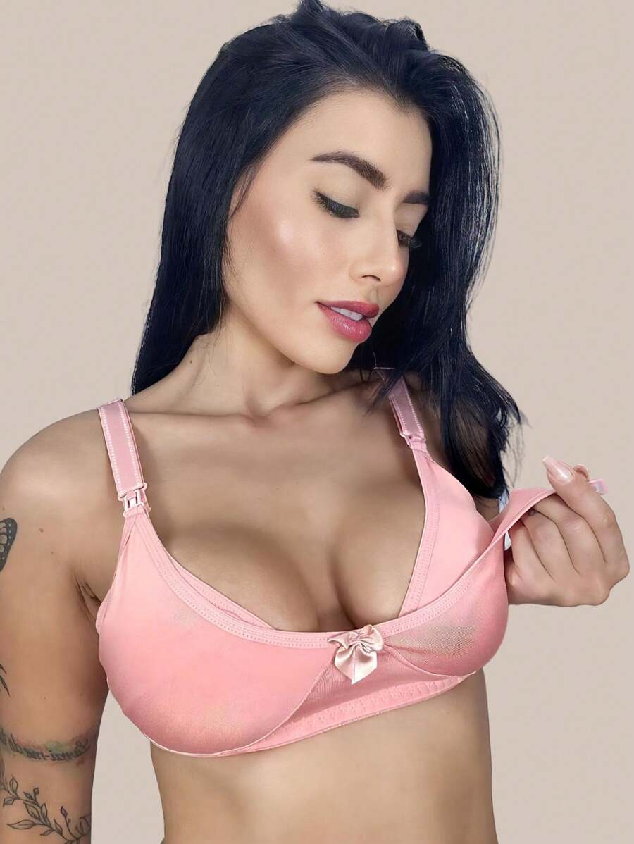 Pacote Maternidade Kit 03 Sutiãs Amamentação em MICROFIBRA ROSE/BRANCO/PRETO.