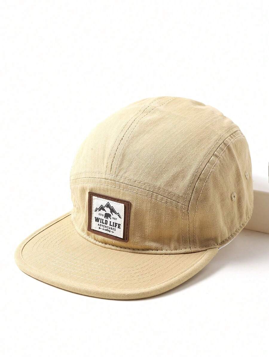 1 pieza Gorra de béisbol de estilo americano hip-hop y vintage con visera plana y diseño de remiendos, ideal para skateboarding o uso casual en el trabajo