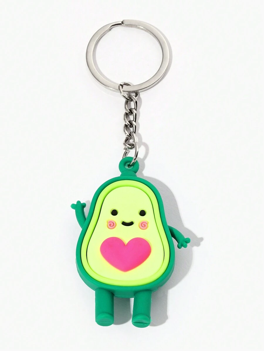 1pc Cartoon Avocado Keychain, Cute Bag Ornament For Students, Car Key, Woven Rope Decor Valentine's Day Valentines Car Accessories Bag Charm Backpack For School