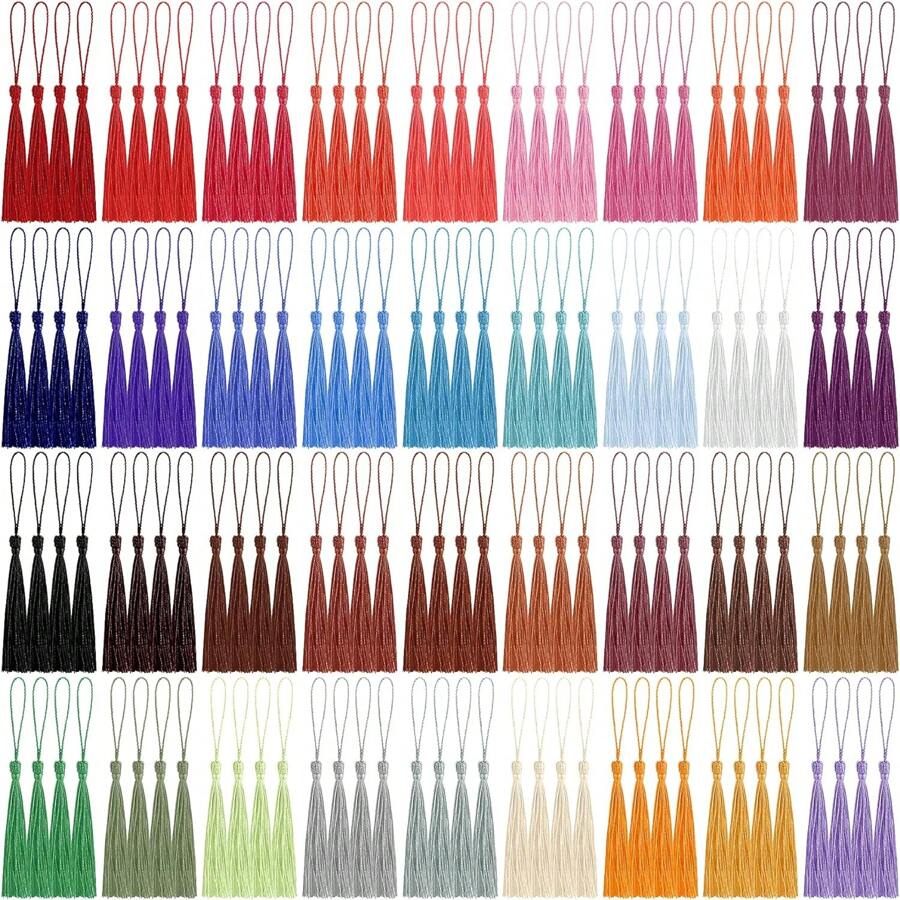100pcs Bookmarks Tassels For Crafts, Keychains, Graduation Cap, Jewelry Making, Multicolor
