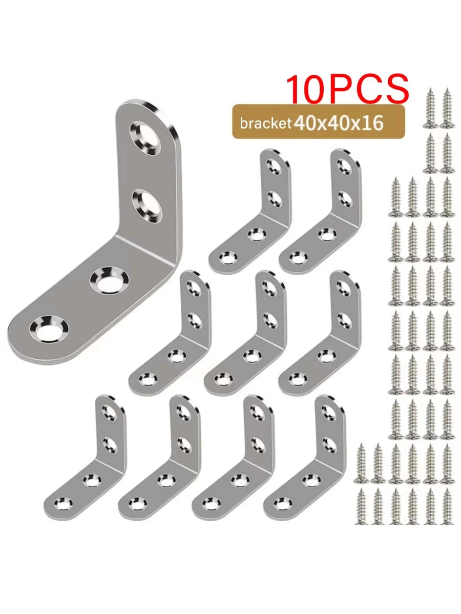 90-Degree Reinforced Stainless Steel Corner Brace Bracket For L-Shaped Shelf Support, Triangle Iron Fixed Bracket For Cupboard, Wardrobe