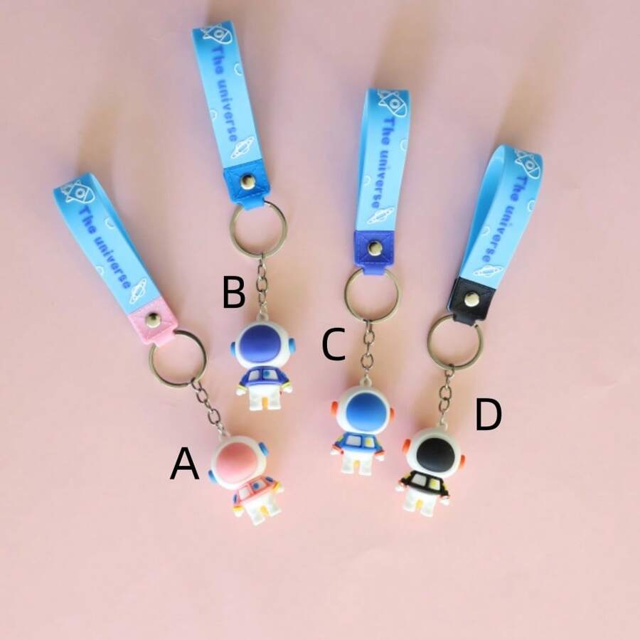 1pc Spaceman Pendant Soft Rubber Pendant Key Chain Cute Cartoon Fashion Style Car Keychain Bag Pendant Party Gift For Best Friend Girlfriend Son Daughter
