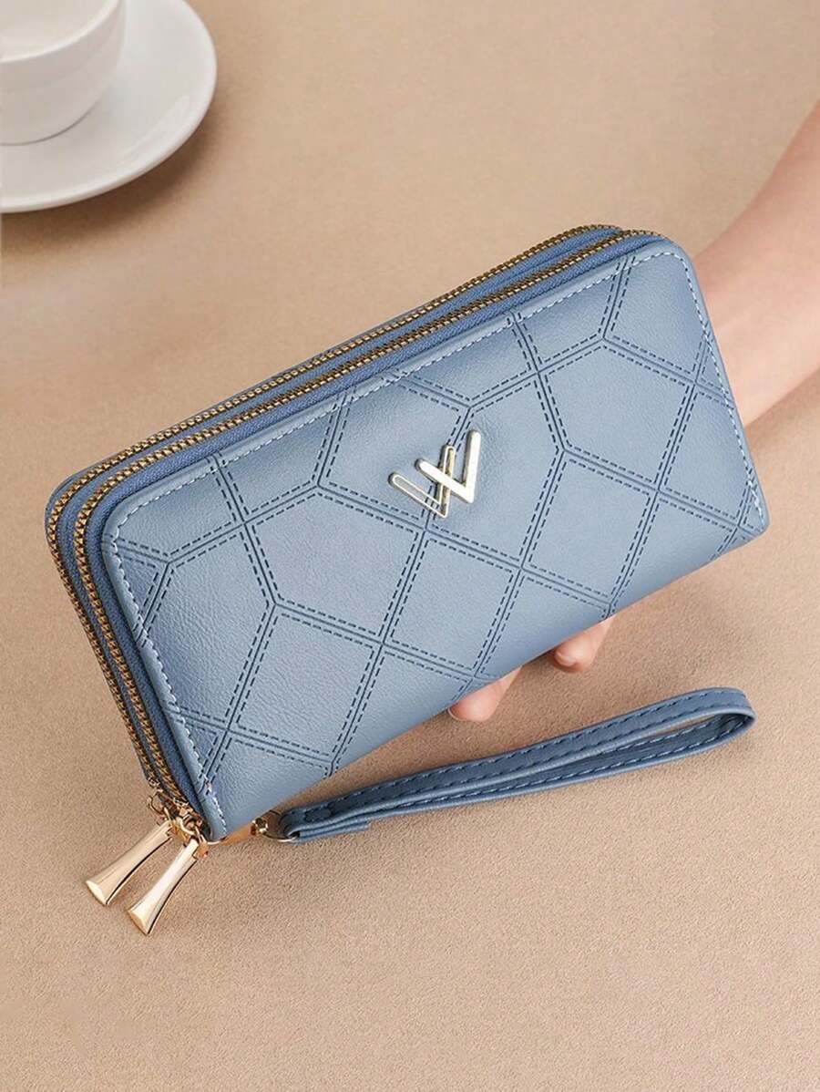 New Style Women's Wallet & Fashionable Clip & Handheld With Double Zipper Closure Phone Pocket For Women Wallet Purse Wallet Long Wallet Wristlet Wallet