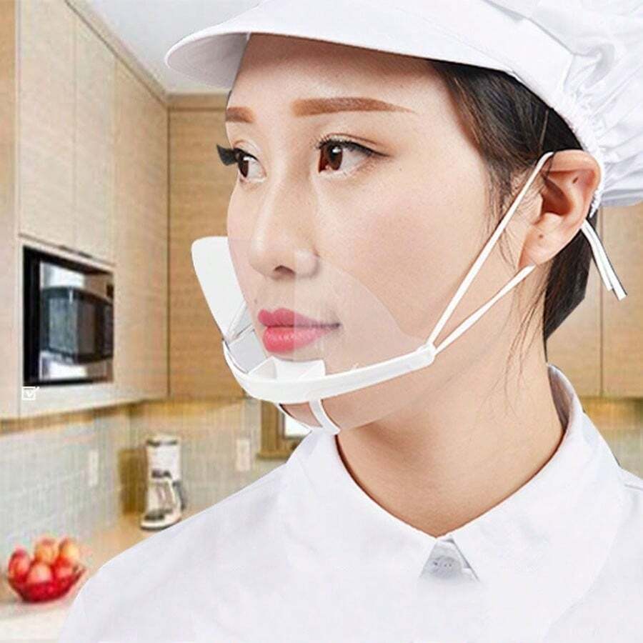 10 pièces Masque facial transparent jetable, convient pour les restaurants, les chefs, les boulangers, les étals de nourriture, le personnel de restauration. Écran facial en plastique PET anti-éclaboussures