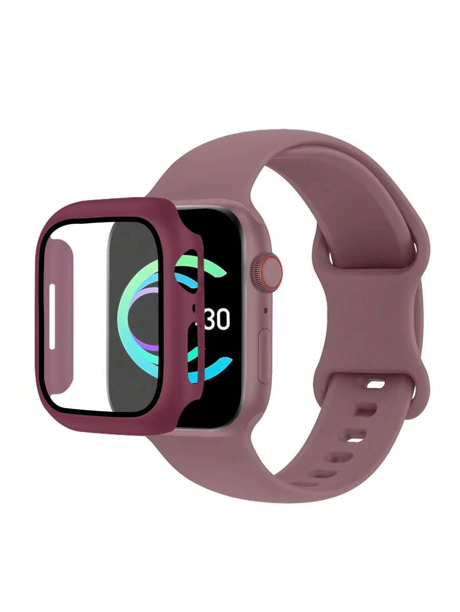 St.siabe 3-in-1 bevat een polsband, hoesje en film voor vrouwen en mannen. Ik Fashion Classic Monochrome Siliconen Horloge Breng Compatibel Met Apple Watch Band 38mm 40mm 41mm 45mm 44mm 42mm 49mm Riem, Zacht, Comfortabel en Ademend Vervangende Band Met Apple Watch Ultra Serie S10/9/SE/8/7/6/5/4/3/2/1 Armband Accessoires Correa