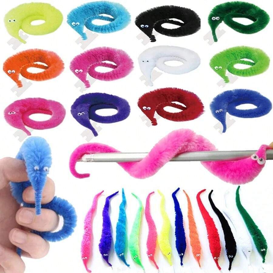 6/12/24 Uds. Juguetes Mágicos De Oruga, Divertidos Recuerdos De Fiesta, Cuerda De Gusano Peludo, Juguetes Espeluznantes, Recuerdos De Fiesta, Juguetes Mágicos Nuevos Y Extraños De Hechicero
