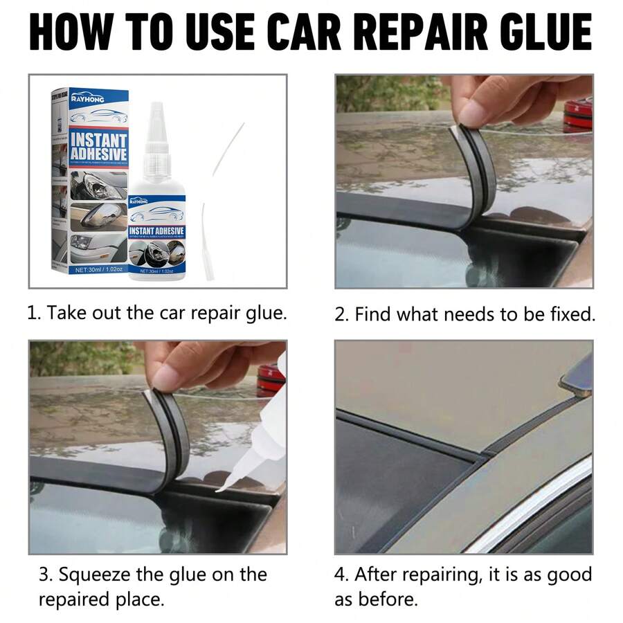 Car Repair Adhesive Glue For Leather Seat, Seal Strip, And Tire Crack