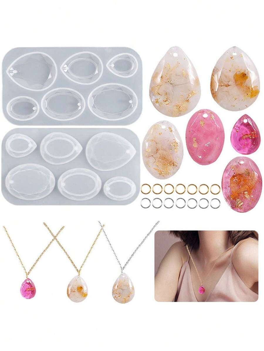 1 Stück Wassertropfen Elliptischer Anhänger Silikonharzform Für Diy Epoxidharz Anhänger Schlüsselanhänger Schmuck
