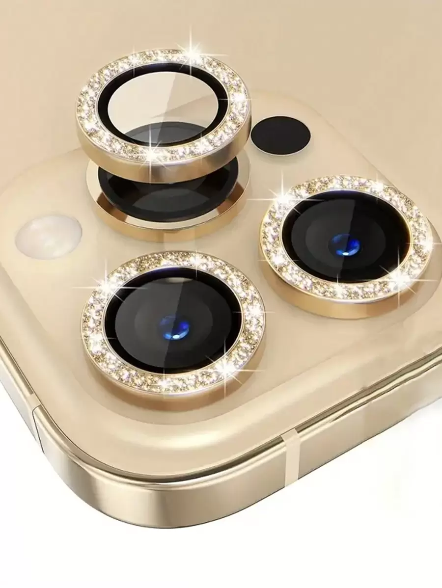 3PCS Metal Ring Protector Glass Compatible With Apple 14 13 11 12 Pro Max Mini Camera Lens Protection On Apple 11 14 Pro Max Gift For Birthday, Family, Friends Sparkling Crystal, Lens Protector, Phone Accessories