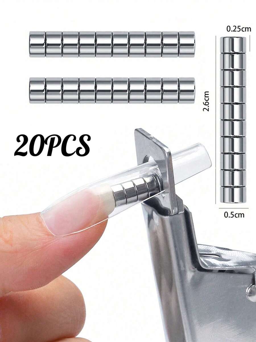 20pcs Nail Art Tool Magnet, Strong Magnetic Multifunctional Cat Eye Magnet For Nail Art