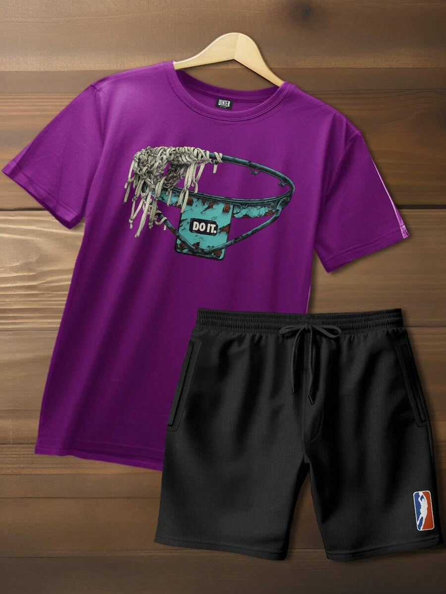 Kit Camiseta e Bermuda Moletom Confortável CESTA BASKET E BASKET LOGO