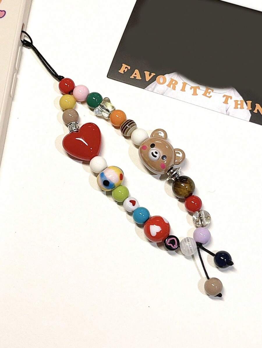 1 Stück koreanischer stilvoller Handykettchen Anhänger, süßer Charm, universelles Zubehör, süße Aufhänge-Kette für Mädchen, Schmuckgeschenke für Mutter, Familie, Freunde, Geburtstag, Feiertage Handyanhänger, Handykette