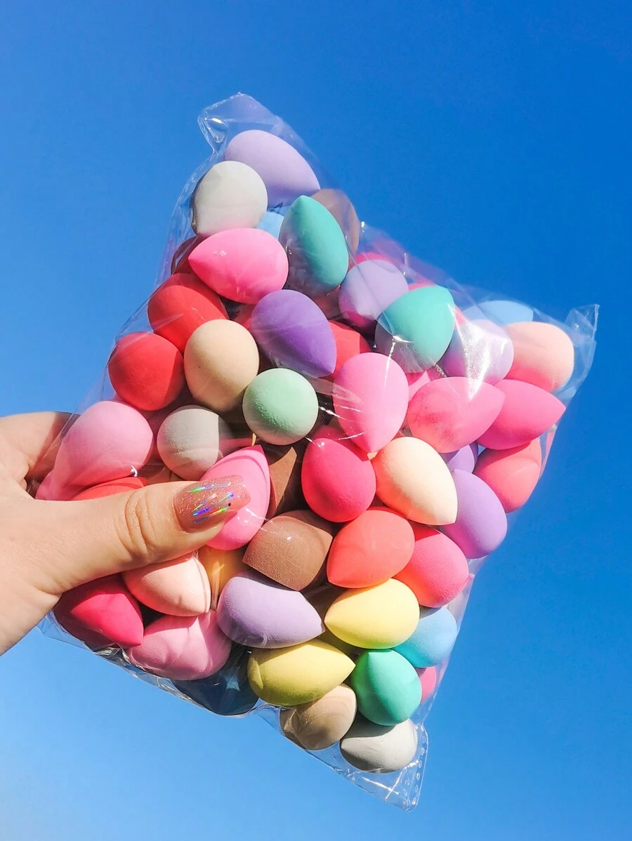 50 Peças Esponjas Miniatura Multicoloridas e de Diversos Formatos para Maquiagem, Livres de Látex para Uso Úmido ou Seco para Misturar Base, Creme ou Produtos de Maquiagem em Pó, Adequado para Todos os Tipos de Pele