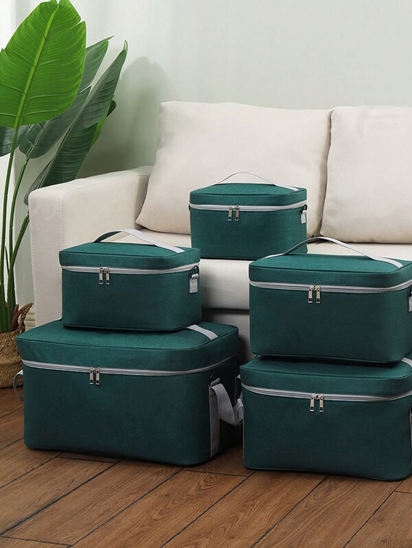 1pc Square Lunch Box Carry Bag With Aluminum Foil Lining For High