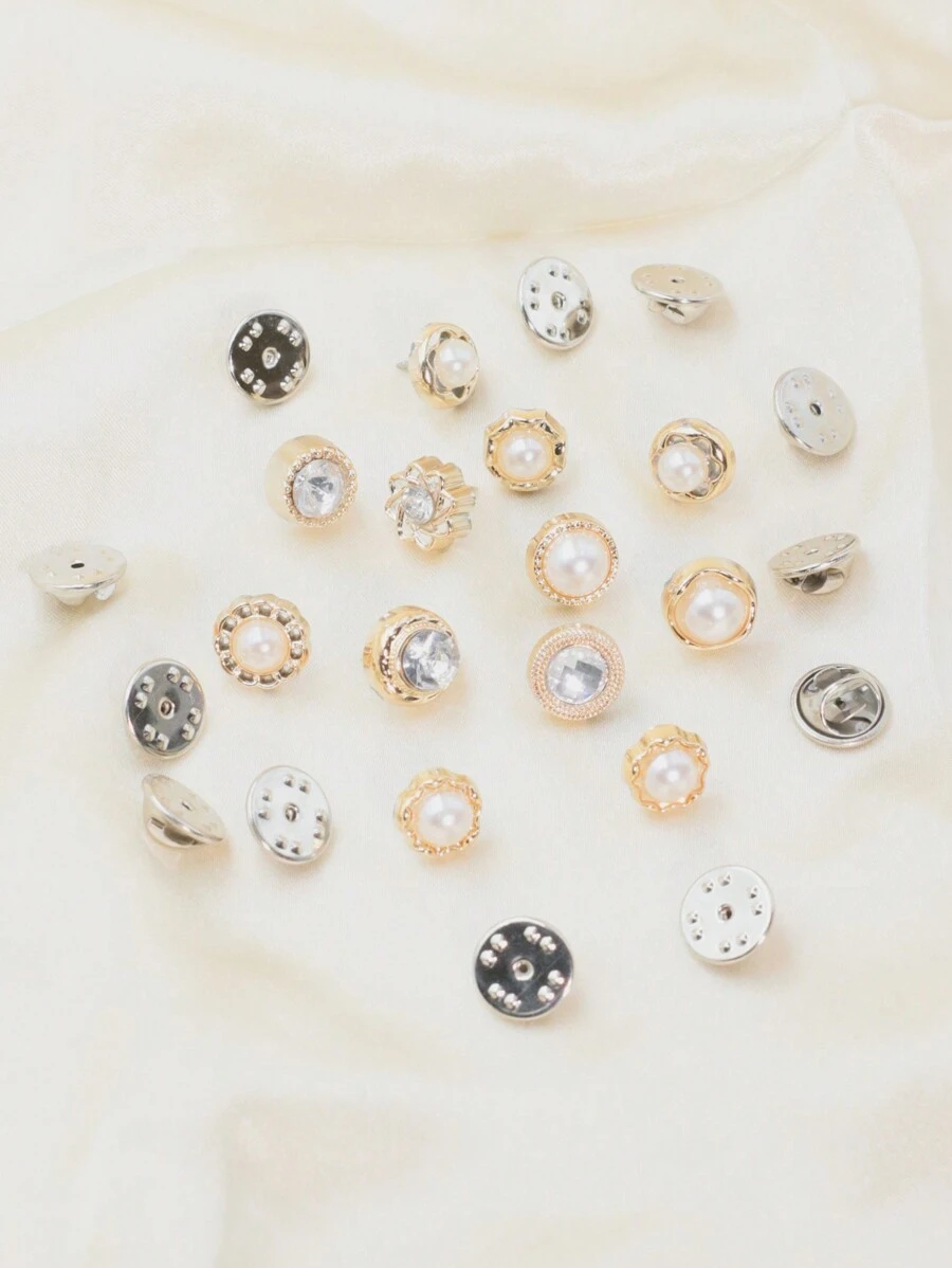 12 Piezas Broche De Seguridad De Hebilla De Estrechamiento De Cinturones De Falda Y Corbata Decorativa De Perla Falsa Para Mujeres Para Decoración Diaria De La Ropa