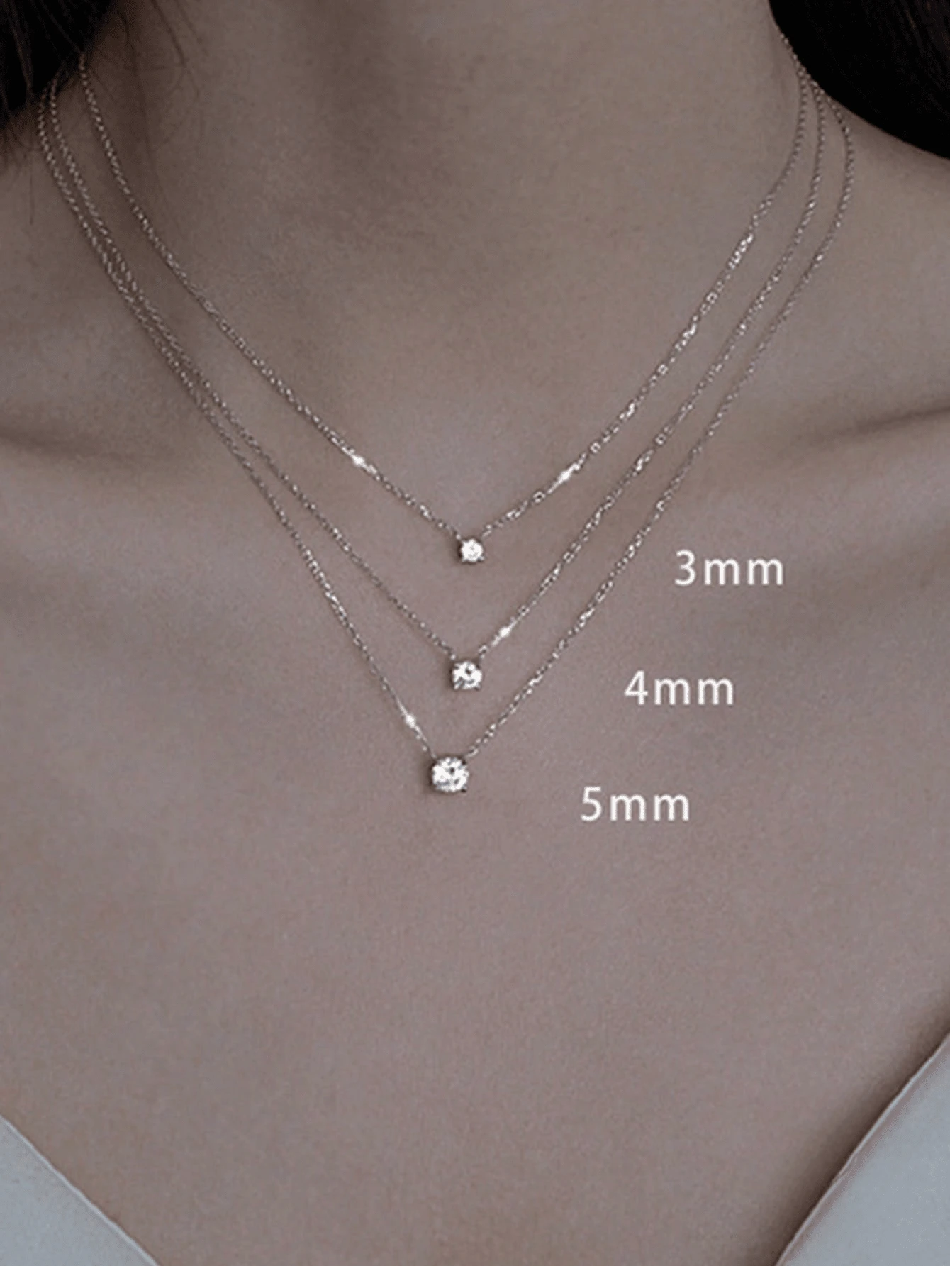 GAGAFEEL 1 Peça Colar Simples E Fashionable De Prata S925 Com Diamante Único De Pedra Cz, Acessório De Presente Para Mulheres