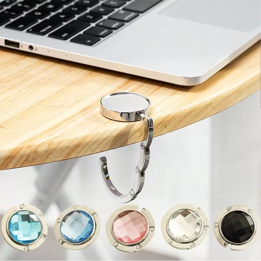 1pc Foldable Purse Hook Floding Handbag Hanger Bling Rhinestone Bag Holder For Table Desk, Purse Hanger, Purse Hook, Bag Hanger, Bagnet Purse Magnet, Bag Hook, Purse Hook For Desk, Bag Hooks For Tables