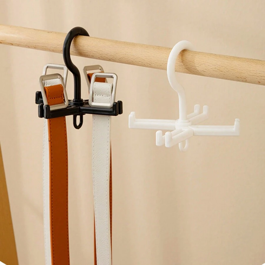 1 pièce Crochet de rangement multifonctionnel noir et blanc pour ceinture, cravate, foulard, pantalon, avec un design pliable