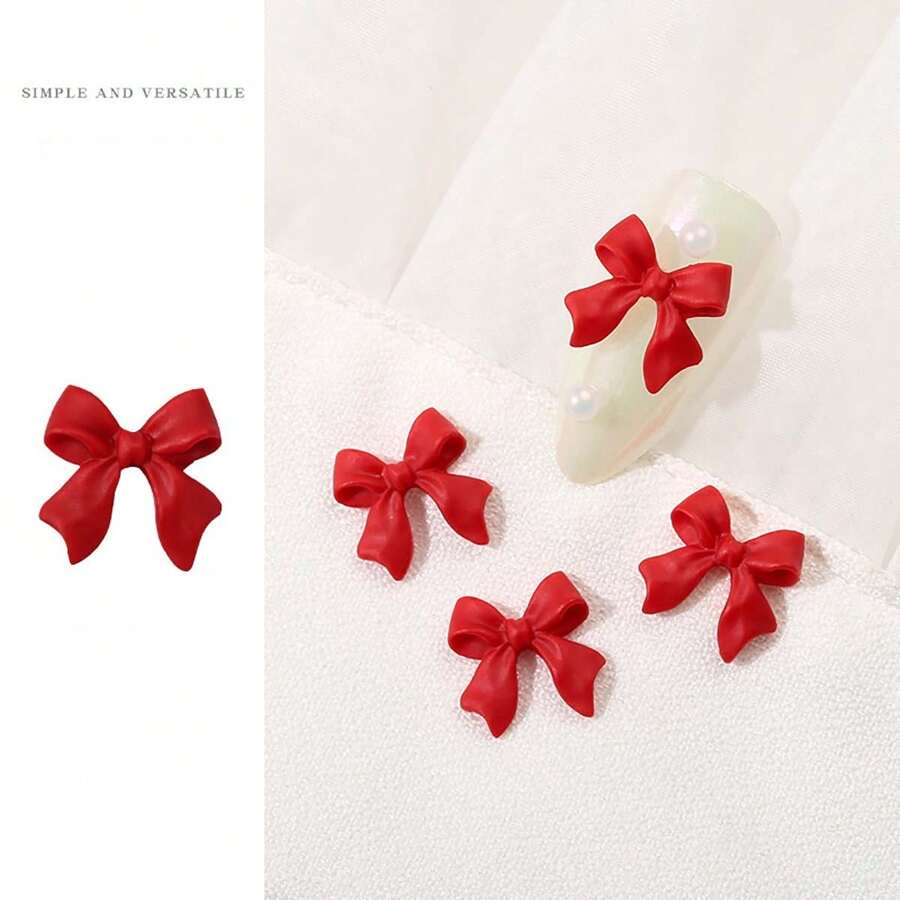 50pcs Resin Bows & Streamers 3d Nail Art Decorations With Rhinestone Nail Accessories DIY Nail Charms Nail Gems Nail Supplies
