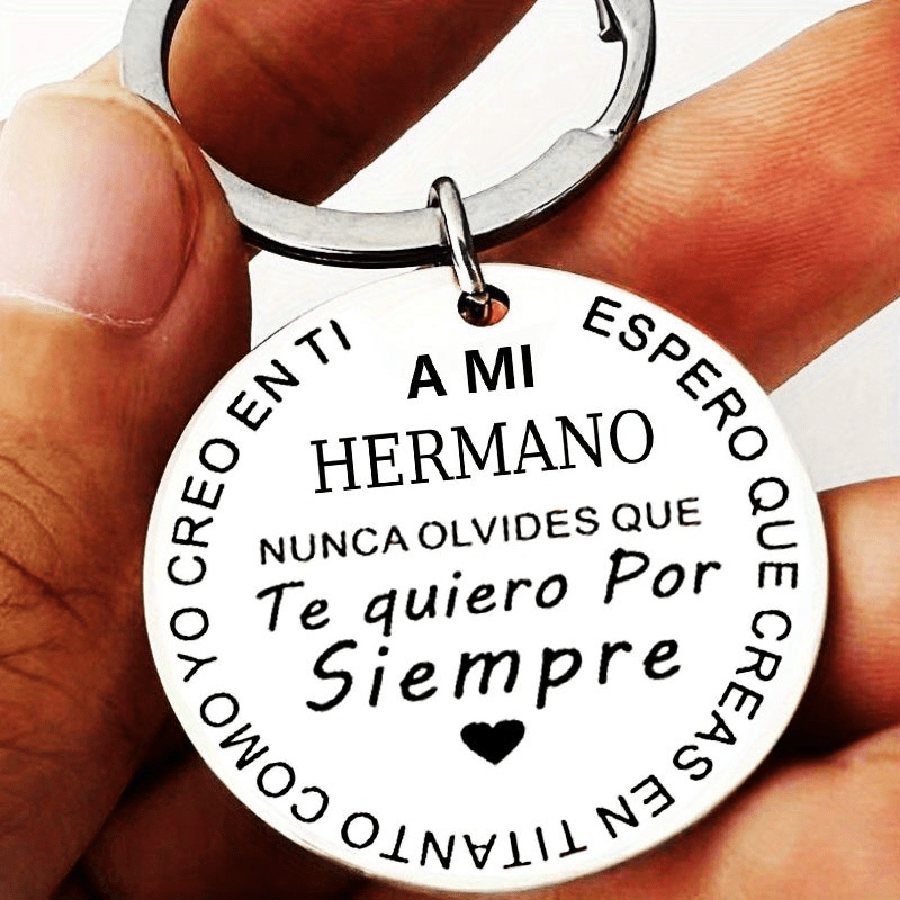 1PC Keychain To My Sister And My Brother, Spanish Keychain For Men