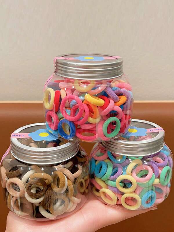 100pcs Seamless Small Hair Bands For Women, Thumb Rubber Bands With