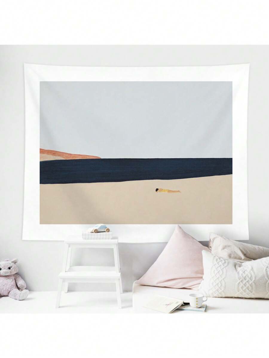 1 bucată Plajă Blue Water Island Tapiserie Pictură în ulei în stil minimalist Artă de perete și decor de cameră pentru dormitor, sufragerie, tapiserie de perete pentru dormitor Decor estetic pentru perete de acasă