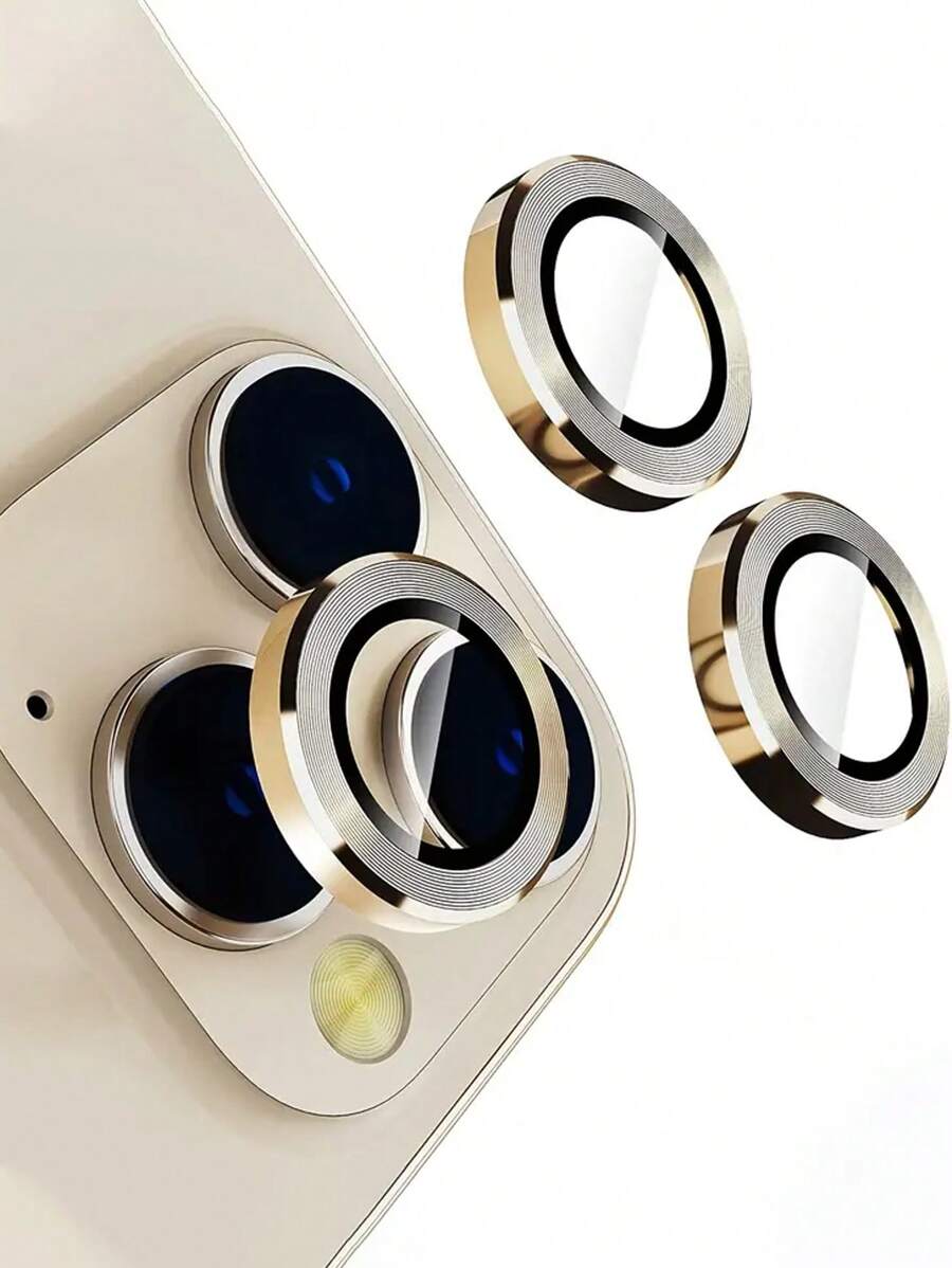 9H Tempered Glass Metal Ring Camera Cover Film - Protect Your Compatible With Apple16 14 Pro (6.1 Inch) & 14 Pro Max (6.7 Inch) With Case Friendly Anti-Scratch High Definition Coverage & A Metal Ring For Maximum Protection! Gift For Birthday, Family, Friends Alloy Metal With Tempered Glass Full Cover, Lens Protector, Phone Accessories