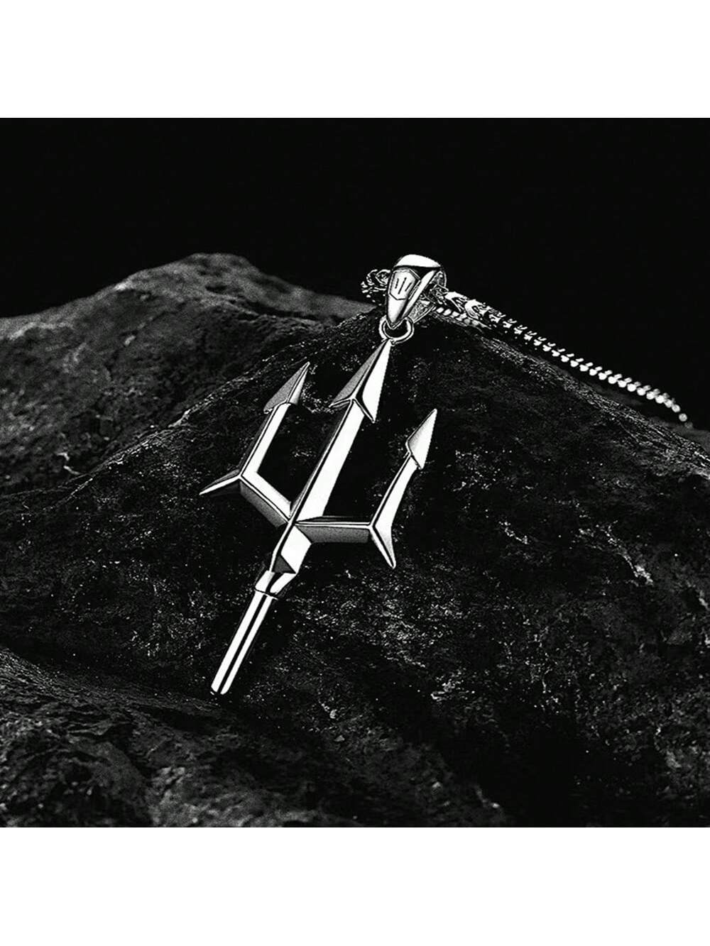 1 pezzo Collana a forma di tridente Pos, unisex, regalo perfetto per le coppie, aspetto cool e di alta classe