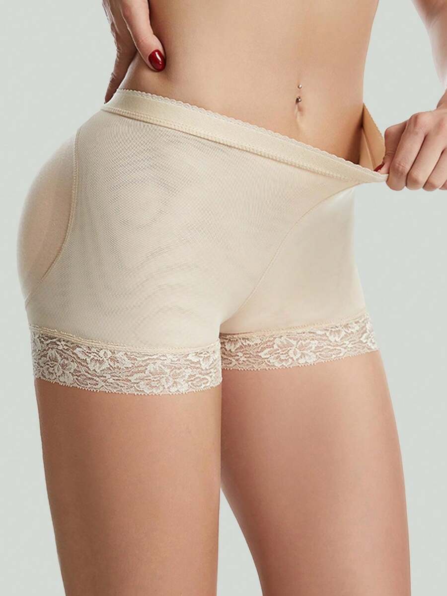 Cross-Border Plus Size oddychające wyściełane majtki podnoszące pośladki, modelujące sylwetkę szorty chłopięce i delikatna koronkowa bielizna podnosząca pośladki