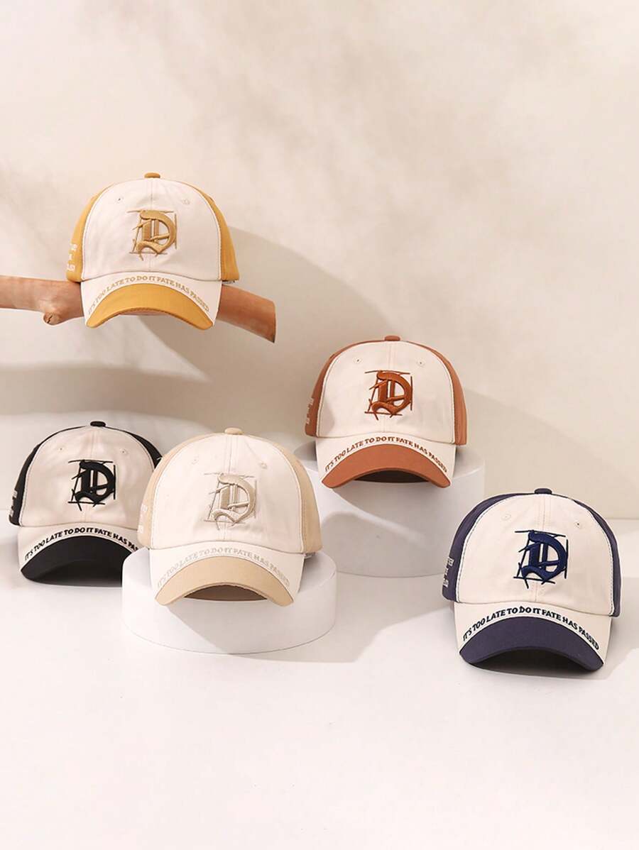 1 Pc Children's Baseball Hat Street Dance Baseball Hat Embroidered D-Letter Colored Baseball Cap