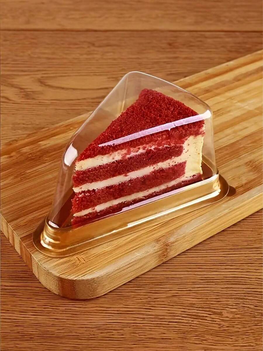 15pcs, Transparent PP Cake Slice Container, Very Suitable For Cheese Cake, Pie Dessert Triangle Design, Easy To Store And Display School Supplies Food Bag Food Box Suitable For Candy Chocolate Cookies Etc.